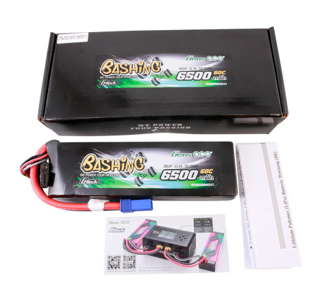 GENS ACE G-TECH 6500 mAh 11.1V 60C 3S1P WITH EC5 BASHING SERIES-GEA653S60E5GT