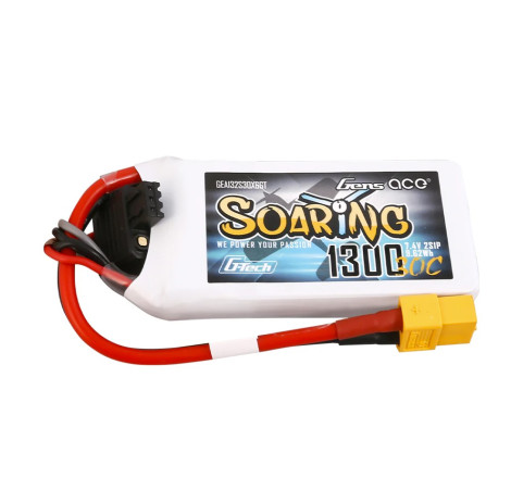 GENS ACE G-TECH SOARING 1300 mAh 7.4V 30C 2S1P WITH XT60-GEA132S30X6GT