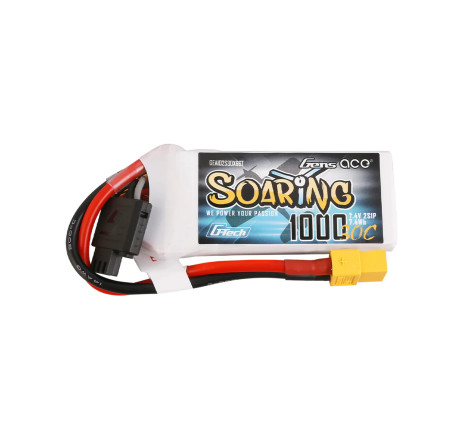 GENS ACE G-TECH SOARING 1000 mAh 7.4V 30C 2S1P WITH XT60-GEA102S30X6GT