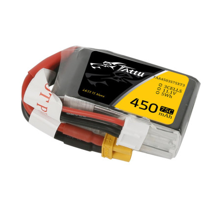 TATTU FUNFLY SERIES 450 mAh 11.1V 75C 3S1P WITH XT30-TAA4503S75XT3