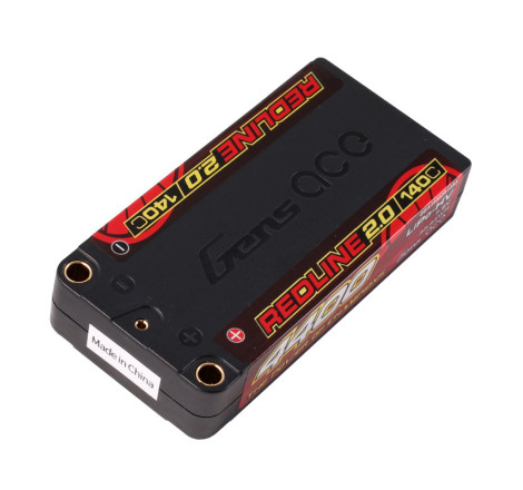 GENS ACE REDLINE 2.0 SERIES 4400 mAh SHORTY 7.6V HV 140C 2S1P HC 5.0mm BANANA BULLET - GEA44002S14S5
