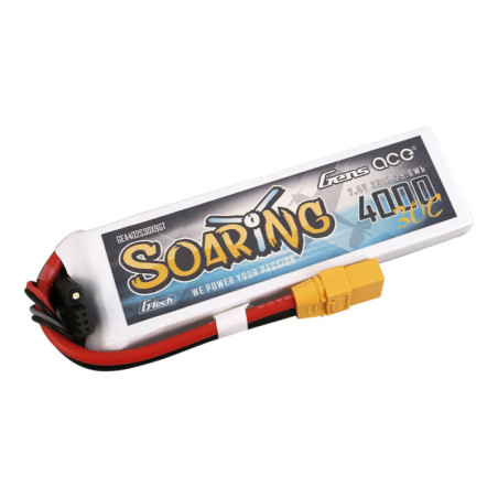 GENS ACE G-TECH SOARING 4000 mha 7.4V 30C 2S1P WITH XT90 - GEA402S30X9GT