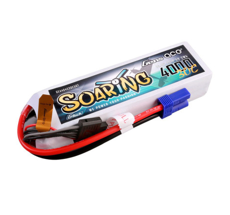 GENS ACE G-TECH SOARING 4000 mha 14.8V 30C 3S1P WITH EC5 - GEA404S30E5GT