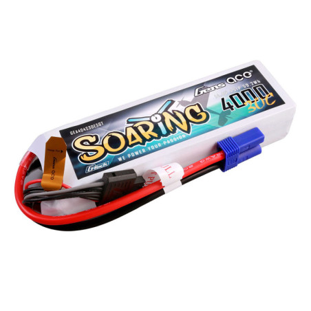 GENS ACE G-TECH SOARING 4000 mha 14.8V 30C 3S1P WITH EC5 - GEA404S30E5GT