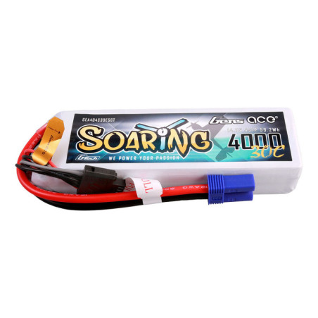 GENS ACE G-TECH SOARING 4000 mha 14.8V 30C 3S1P WITH EC5 - GEA404S30E5GT