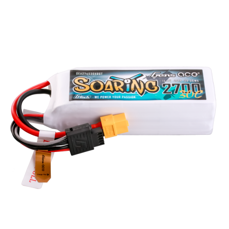 GENS ACE G-TECH SOARING 2700 mAh 14.8V 30C 4S1P WITH XT60-GEA274S30X6GT