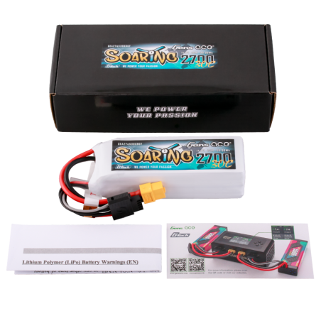 GENS ACE G-TECH SOARING 2700 mAh 14.8V 30C 4S1P WITH XT60-GEA274S30X6GT