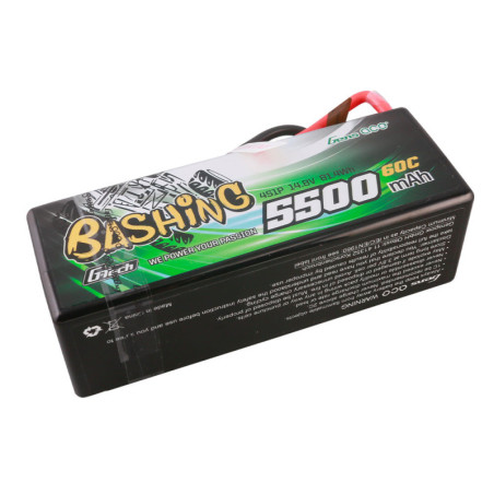 GENS ACE G-TECH 5500 mAh 14.8V 60C HC 4S1P WITH T-DEAN BASHING SERIES - GEA554S60X9GT