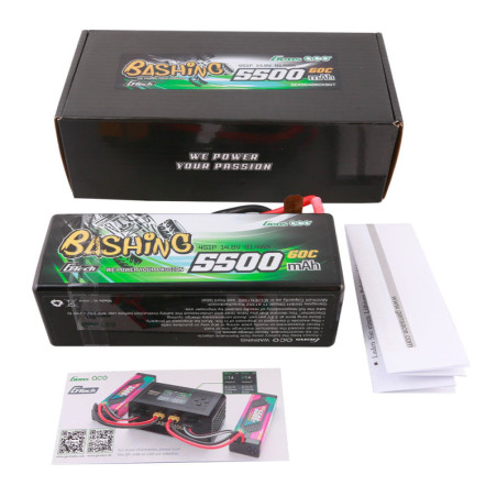 GENS ACE G-TECH 5500 mAh 14.8V 60C HC 4S1P WITH T-DEAN BASHING SERIES - GEA554S60X9GT