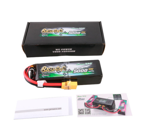 GENS ACE G-Tech 5000 mAh 14.8V 60C 4S1P WITH XT90  BASHING SERIES - GEA504S60X9GT