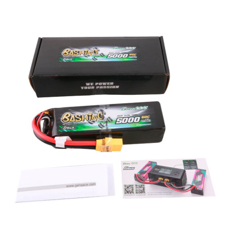 GENS ACE G-Tech 5000 mAh 14.8V 60C 4S1P WITH XT90  BASHING SERIES - GEA504S60X9GT