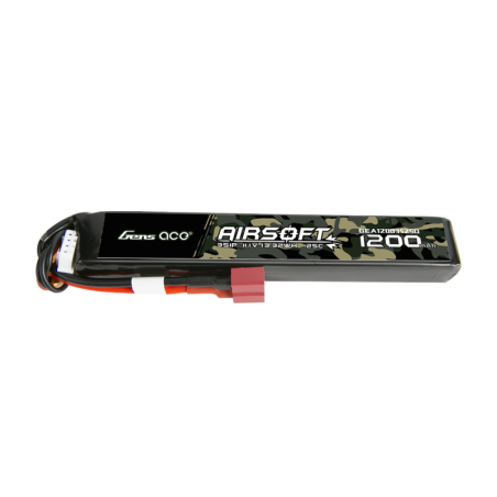 GENS ACE 1200 mha 11.1V 25C 3S1P AIRSOFT WITH T-DEAN -GEA12003S25D