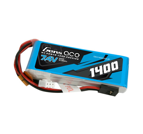 GENS ACE 1400 mha 7.4V 2S1P WITH JR -TRANSMITER - GEA14002SRXJR