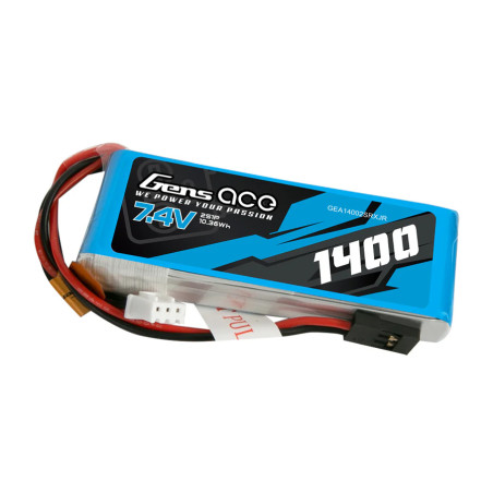 GENS ACE 1400 mha 7.4V 2S1P WITH JR -TRANSMITER - GEA14002SRXJR