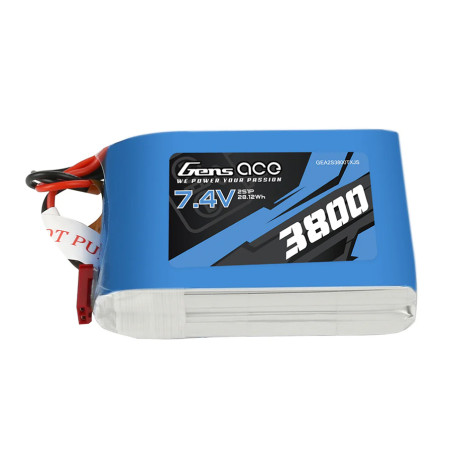 GENS ACE 3800 mha 7.4V 2S1P WITH JST - GEA2S3800TXJS