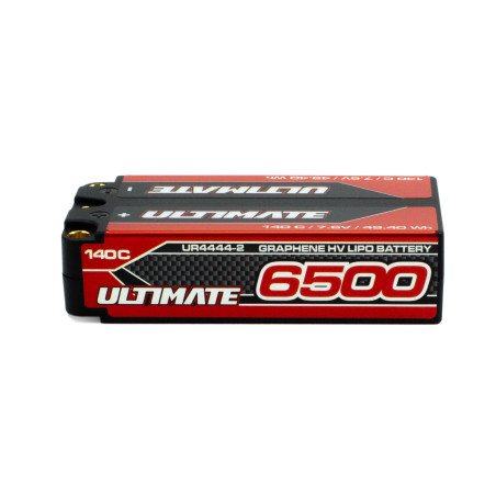 ULTIMATE GRAPHENE HV LiPo BATTERY SHORTY 7.6v. 6500mAh 140C 5mm TUBES