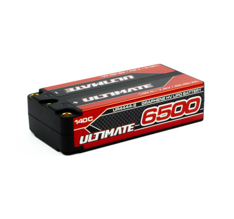 ULTIMATE GRAPHENE HV LiPo BATTERY SHORTY 7.6v. 6500mAh 140C 5mm TUBES