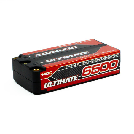 ULTIMATE GRAPHENE HV LiPo BATTERY SHORTY 7.6v. 6500mAh 140C 5mm TUBES
