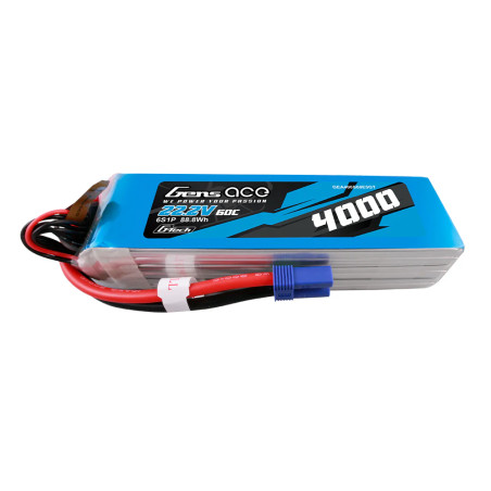 GENS ACE G-TECH 4000 mAh 22.2V 60C 6S1P WITH EC5  - GEA406S60E5GT