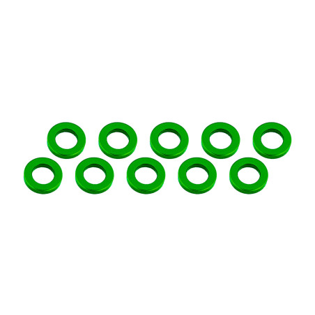 ARANDELAS ALUMINIO (3x6x1mm) VERDE (10u.)