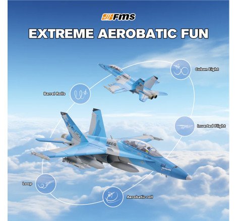 AVION EDF F-18 HORNET (SIM) GRIS 64MM PNP FMS