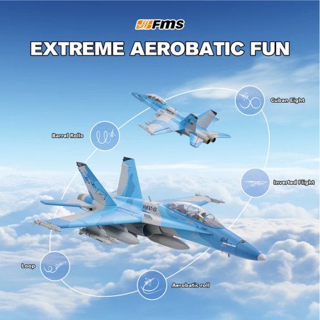 AVION EDF F-18 HORNET (SIM) GRIS 64MM PNP FMS