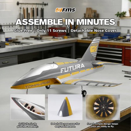 AVION EDF FUTURA 64MM AMARILLO PNP FMS