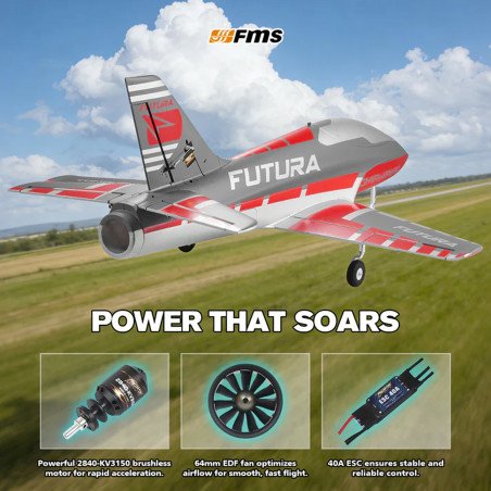 FMS 64MM EDF FUTURA PNP RED