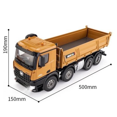 HUINA 1536 1/14 SCALE 2.4G 12CH SEMI ALLOY DUMP TRUCK