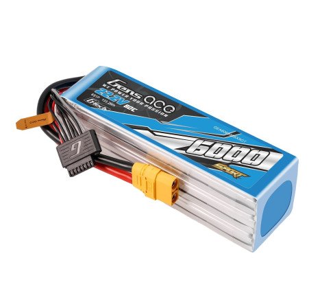 GENS ACE SPORT G-TECH 6000 mha 22.2V 80C 6S1P WITH XT90 (700 HELI)- GEA606S80SX9GT