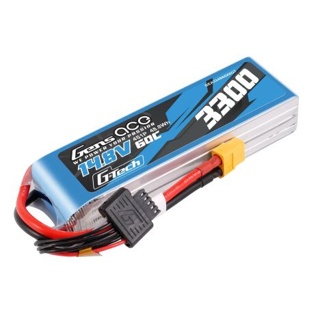 GENS ACE G-TECH 3300 mAh 14.8V 60C 4S1P WITH XT60-GEA334S60X6GT