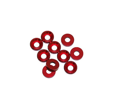 4 mm. ALU WASHER RED (10 pcs)
