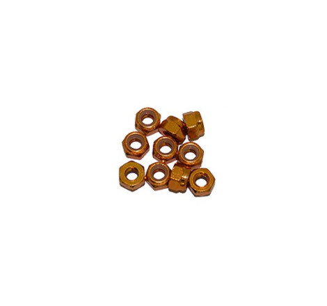 4 mm. ALU. NYLON NUT GOLD (10 pcs)