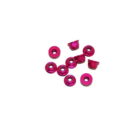 AUTOBLOCANTE ALU. M4 FLANGED ROSA (10u.)