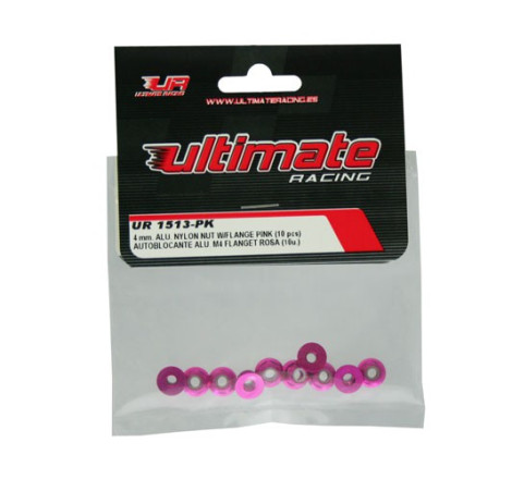 AUTOBLOCANTE ALU. M4 FLANGED ROSA (10u.)