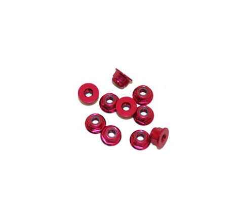 AUTOBLOCANTE ALU. M4 FLANGED ROJA (10u.)