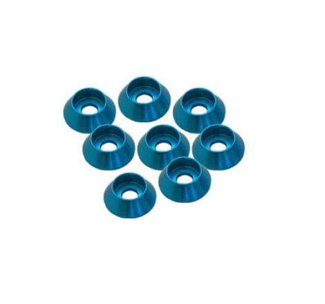 3MM ALUMINIUM CAP HEAD WASHER BLUE (8 pcs)