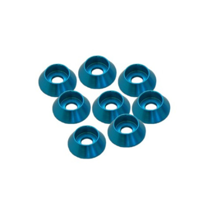 3MM ALUMINIUM CAP HEAD WASHER BLUE (8 pcs)