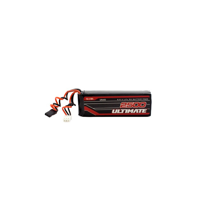 BATERÍA ULTIMATE LiFe RECEPTOR PLANA 6.6v. 2500mAh CONEXIÓN JR