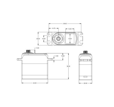 SERVO SRT BH9027 HV BRUSHLESS CAJA METALICA 27KG 0.075S.-1/8