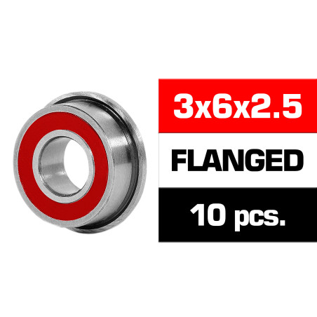 3x6x2.5mm FLANGED "HS" RUBBER SEALED BEARING SET (10pcs) 