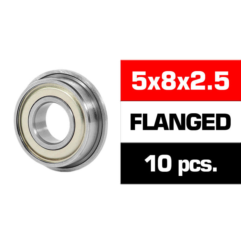 5x8x2.5mm FLANGED "HS" METAL SHIELDED BEARING SET (10pcs)