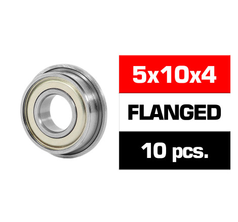 5x10x4mm FLANGED "HS" METAL SHIELDED BEARING SET (10pcs)