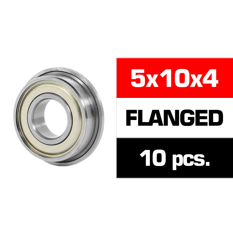 5x10x4mm FLANGED "HS" METAL SHIELDED BEARING SET (10pcs)