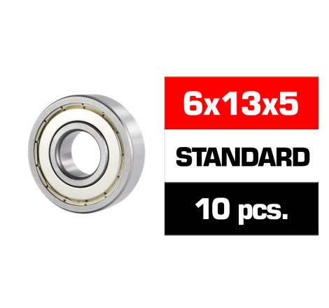 6x13x5mm "HS" METAL SHIELDED BEARING SET (10pcs)