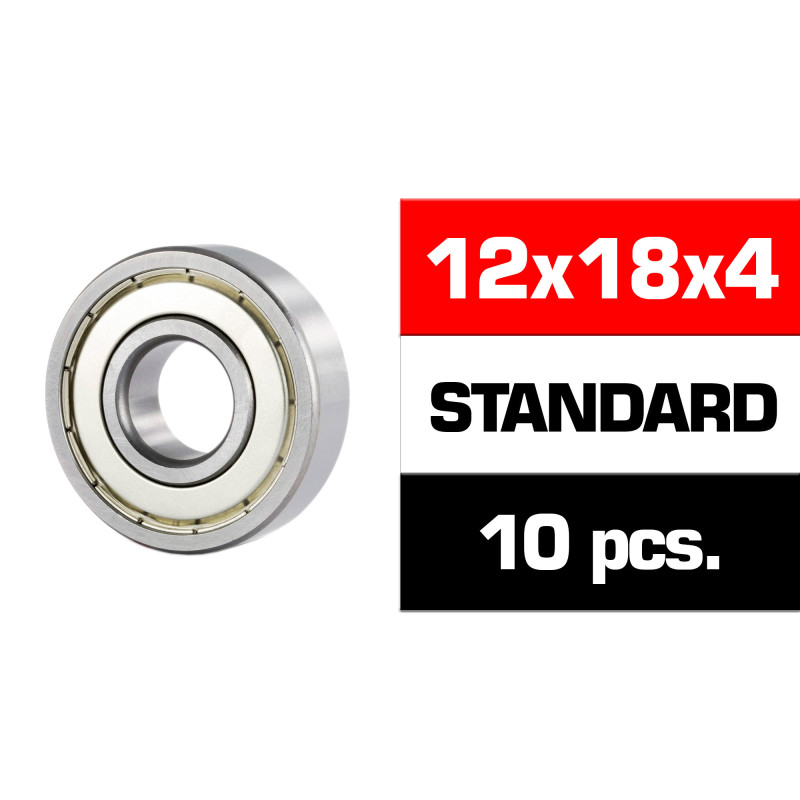 12x18x4mm "HS" METAL SHIELDED BEARING SET (10pcs)