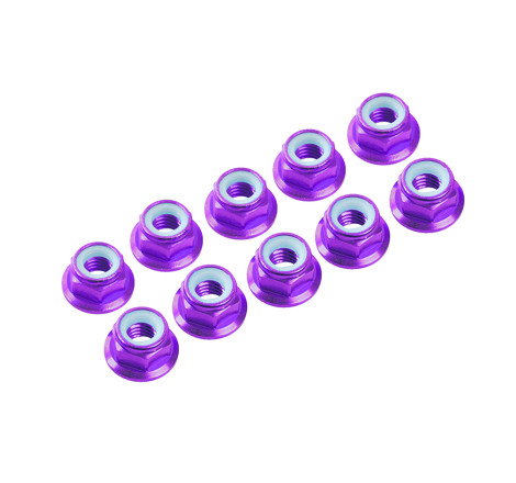 AUTOBLOCANTE ALU. M4 FLANGED PURPURA (10u.)