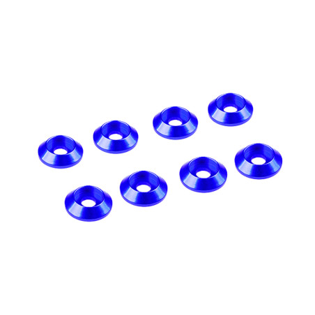 3MM ALUMINIUM CAP HEAD WASHER BLUE (8 pcs)