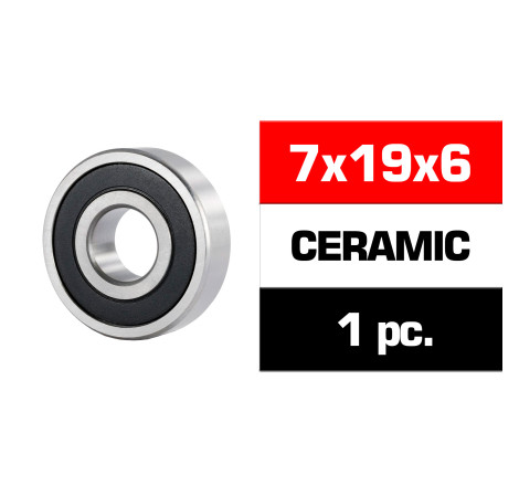 7x19x6mm CERAMIC "HS" RUBBER SEALED FRONT ENGINE BEARING (UR, NOVA) (1pc)