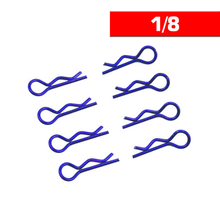 BODY CLIPS 1/8 L+ R BLUE  (8 pcs.)